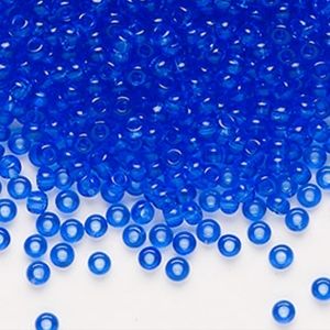 5/$15 Seed Bead Czech Glass Transparent Cobalt Tube